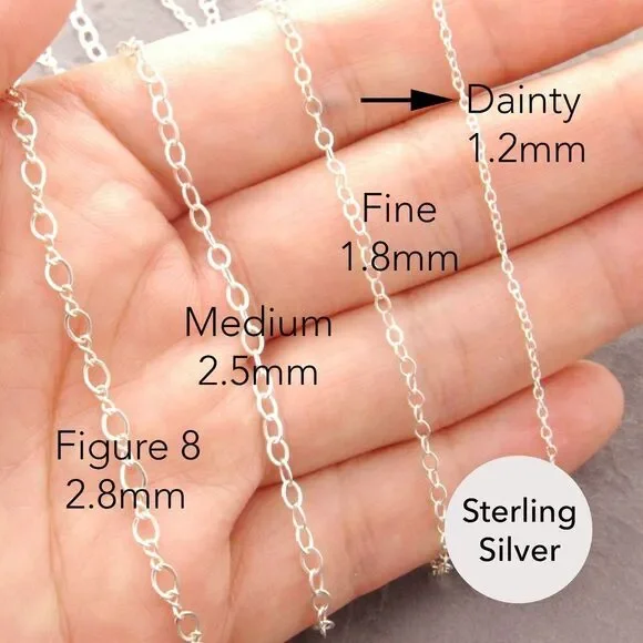 22" Sterling Silver Dainty Necklace (#4-3760-1sd-sp) by Megu's Attic - Picture 4 of 7